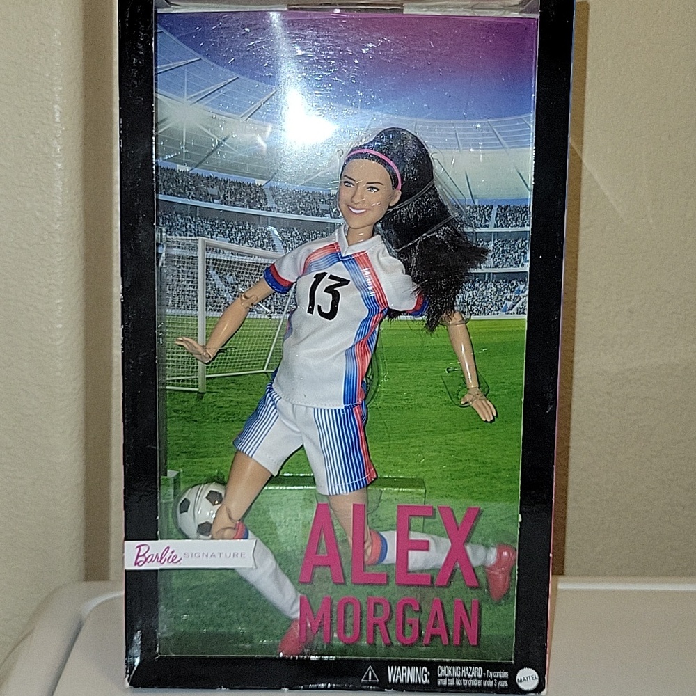 Barbie Alex Morgan Soccer Doll - White, Blue & Pink Accents - Picture 1 of 8